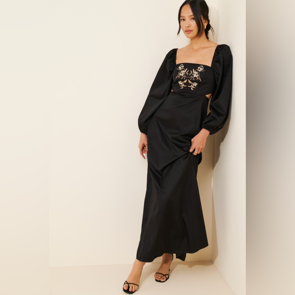 Anthropologie Embroidered Cut Out
Maxi Dress Size Small Black - Picture 12 of 15
